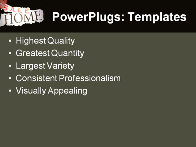 PPT Template - home for sale, bankruptcy, estate - Text Slide