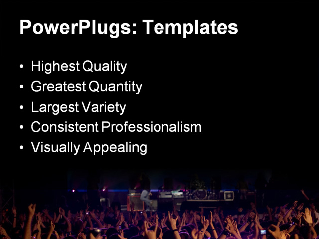 PPT Template - crowd, rock, concert - Text Slide