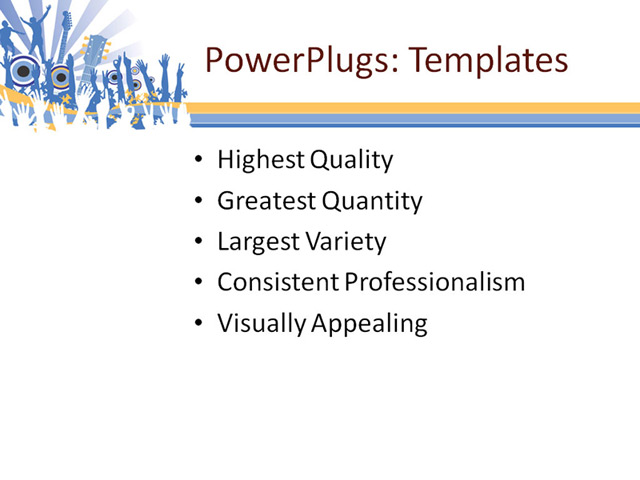 PPT Template - rock, concert, guitar - Text Slide