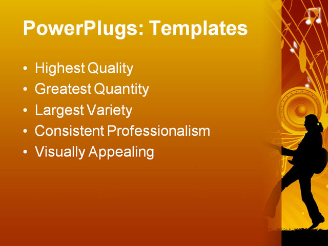 PPT Template - guitar rock stars, adolescent, adult - Text Slide