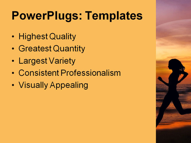 PPT Template - jogging at sunset, asia, asian - Text Slide