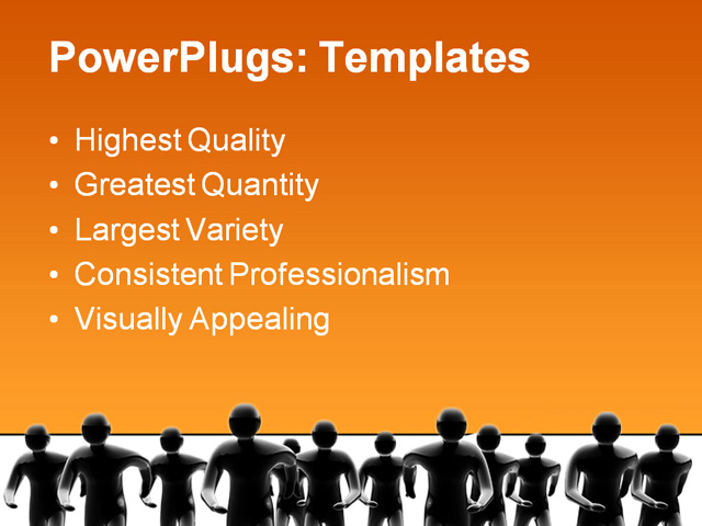 PPT Template - people, run, action - Text Slide