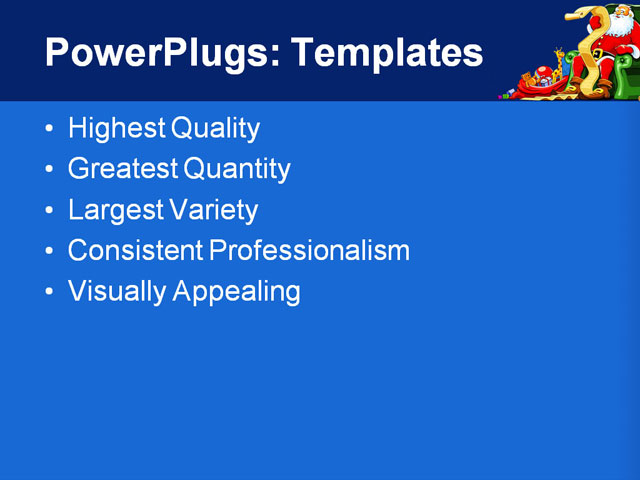 PPT Template - santa claus sitting in chair, sack of gift, armchair - Text Slide