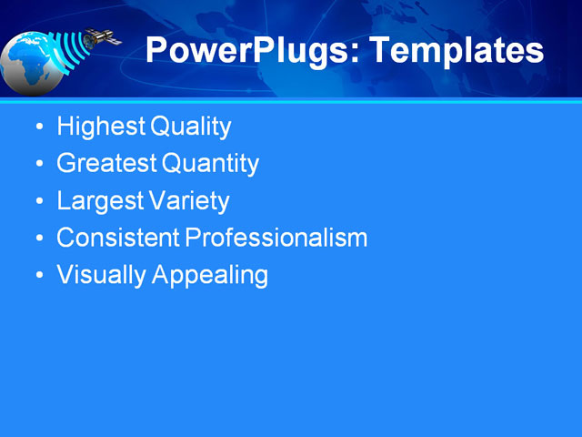 PPT Template - satellite broadcasting, antenna, blue - Text Slide