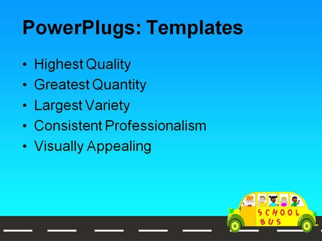 PPT Template - school bus, art, boy - Text Slide