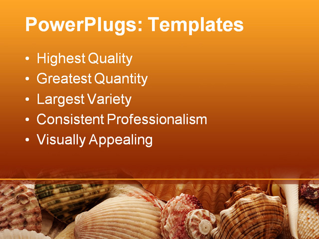 PPT Template - sea shell background, background, brown - Text Slide