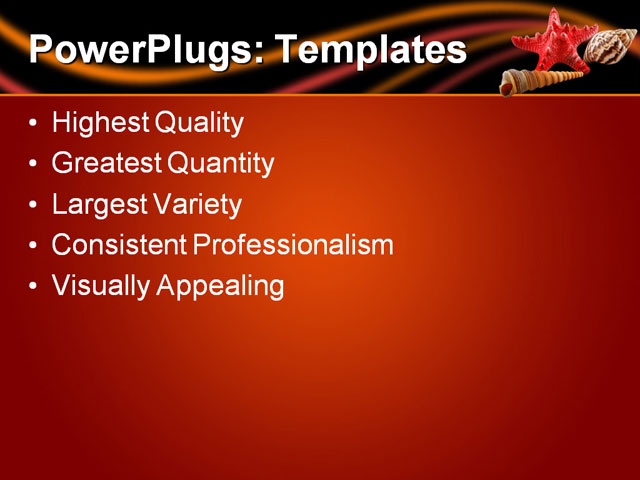 PPT Template - colored seashells, animals, backgrounds - Text Slide