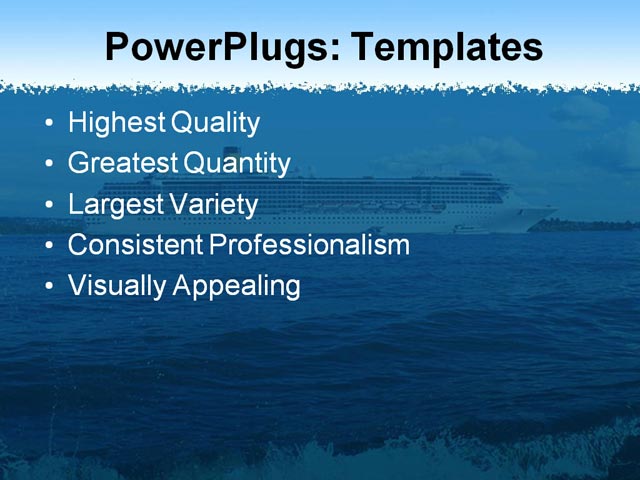 PPT Template - blue, boat, clouds - Text Slide