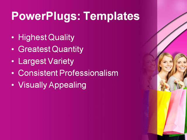 PPT Template - shopping women, background, beautiful - Text Slide