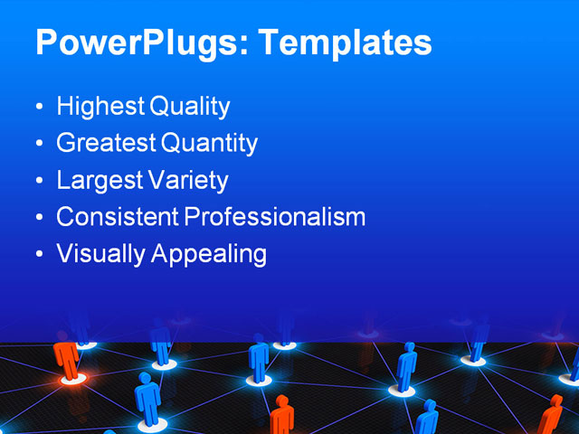 PPT Template - social network concept, abstract, black - Text Slide