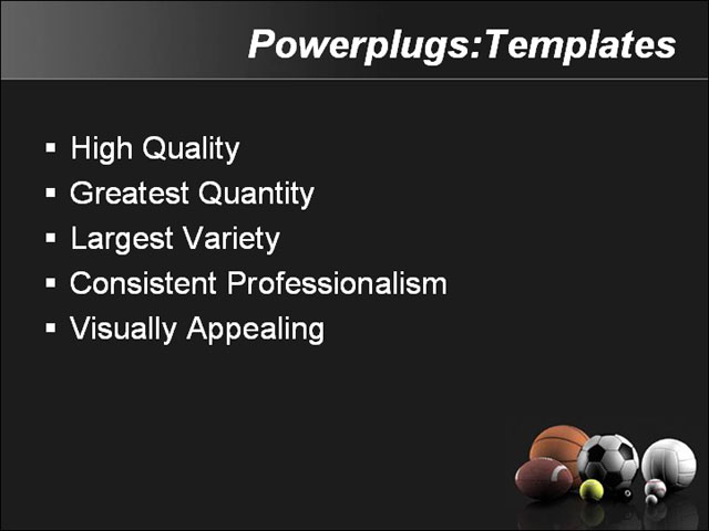 PPT Template - athletics, ball, balls - Text Slide