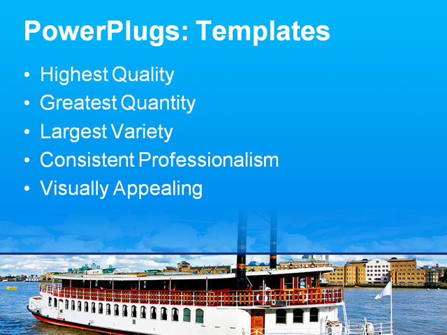 PPT Template - steam boat, big, boat - Text Slide