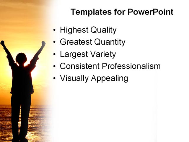 PPT Template - beach, sunset, happiness - Text Slide