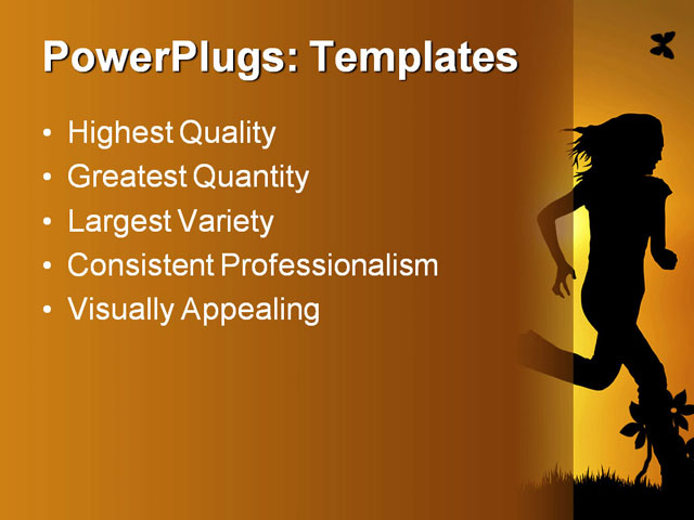 PPT Template - sunset joggers, active, athletes - Text Slide