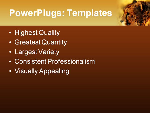 PPT Template - cheetah, sunset, animal - Text Slide