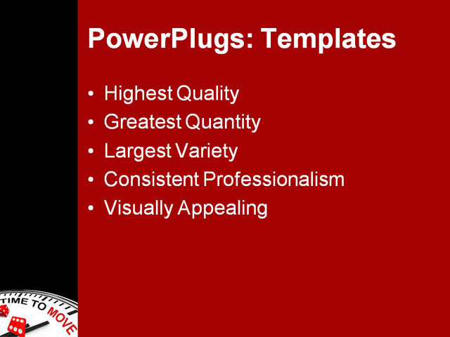 PPT Template - time to move, clock, act - Text Slide