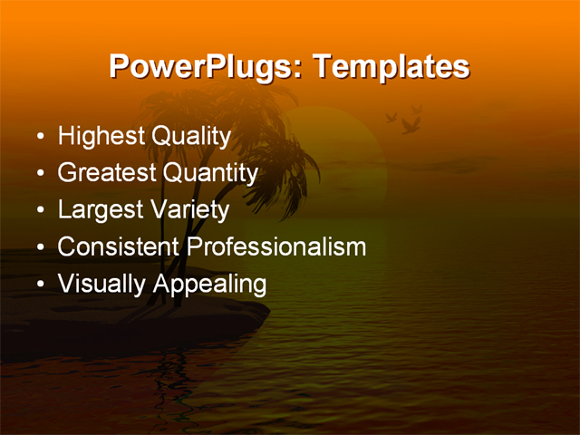PPT Template - tropical, sunset, beach - Text Slide
