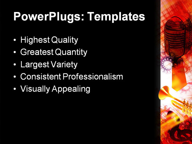 PPT Template - trumpet, abstract, arts - Text Slide