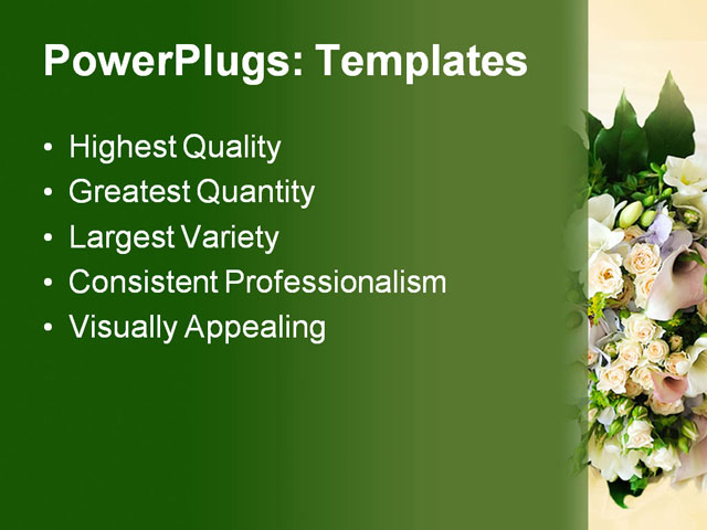 PPT Template - bridal bouquet, bouquet, bridal - Text Slide
