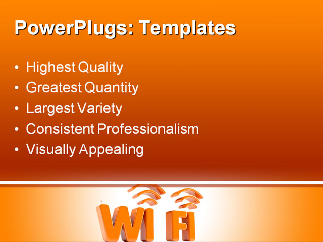 PPT Template - wi fi, antenna, broadcast - Text Slide