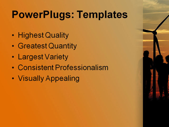 PPT Template - wind turbine, alternative, blade - Text Slide