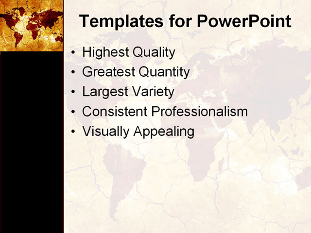 PPT Template - world, globe, continents - Text Slide